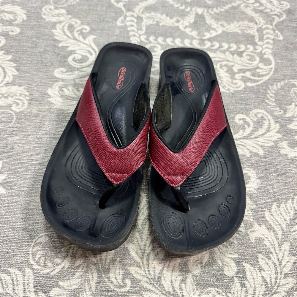 Aerothotic Womens Wedge Flip Flops Thong Sandals Arch Support EU 40